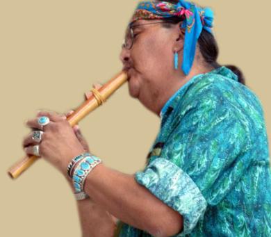 Zuni Indian playing flute