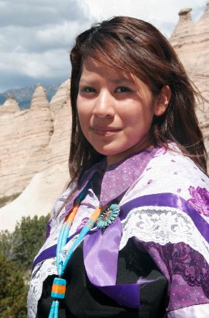 native american girl from the santo domingo indian tribe
