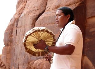 Zuni Indian performs in a Creation Ceremony